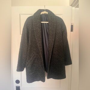 Sezane Bow Coat in Speckled Grey